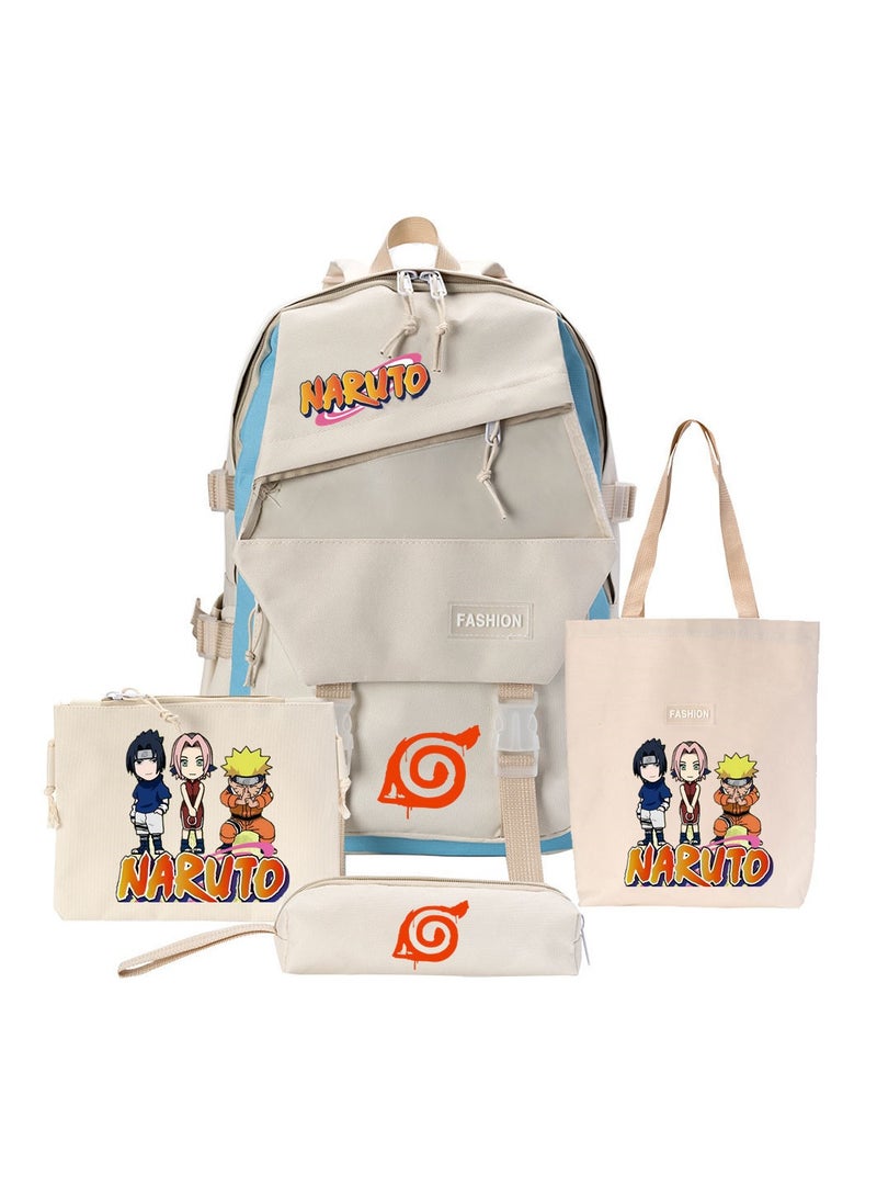 KUYING Four Piece Naruto Backpack Anime Backpack 