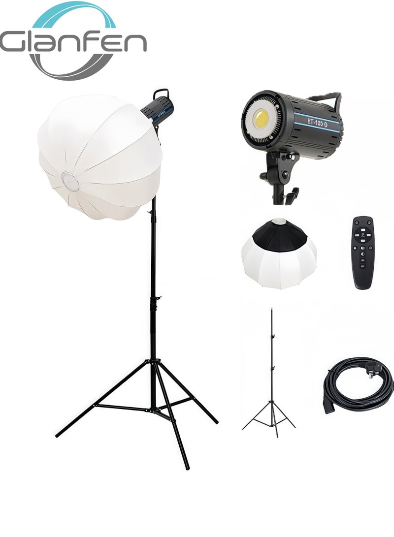 Glanfen ​​150W Professional COB Photography Lighting Kit, Bi-Color Temperature 2700-6500K COB Video Light, High CRI 85 with 65cm Softbox & Adjustable Stand for Photo/Portrait Product Shooting - Image 1