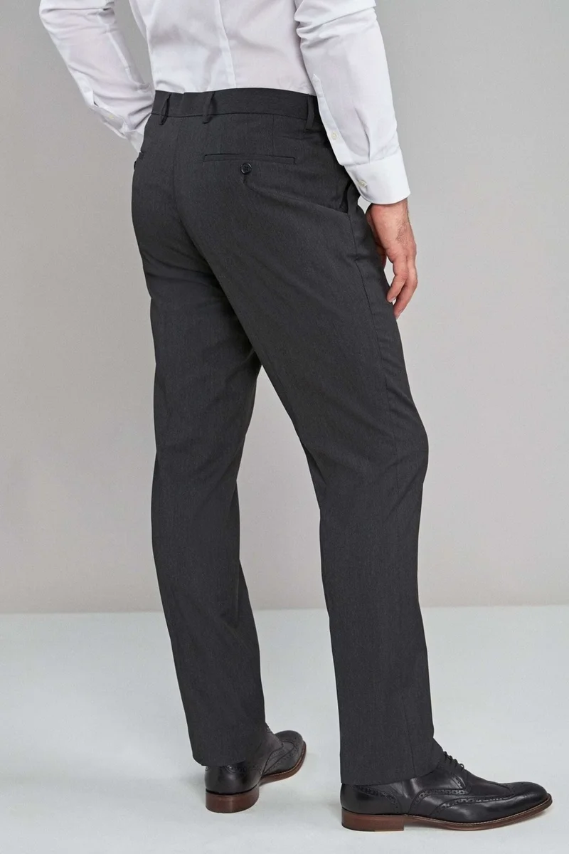HYMAN Men's Regular Fit Fabric Trousers Anthracite