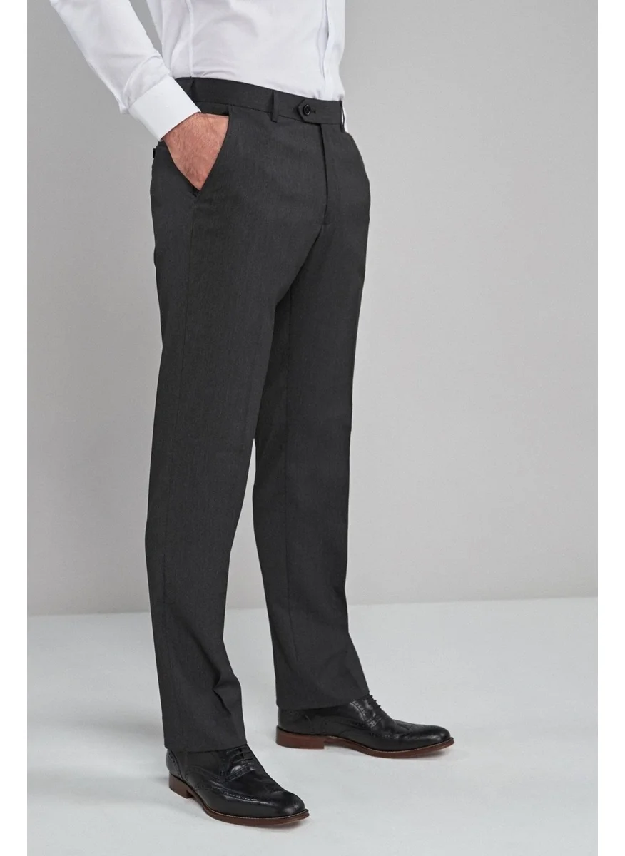 HYMAN Men's Regular Fit Fabric Trousers Anthracite