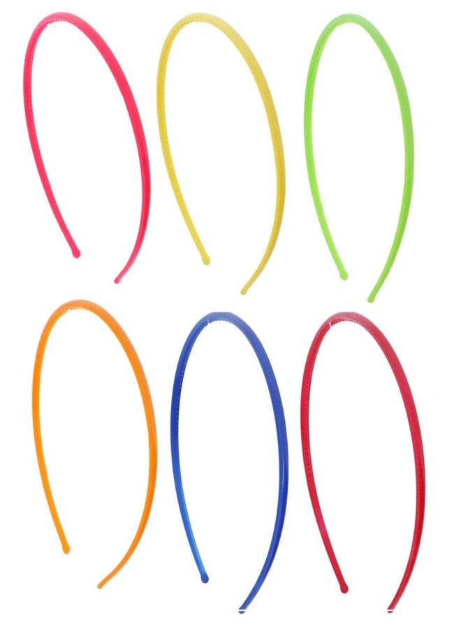 Myynti Plastic Headbands with Teeth Plain Hair Band Hair Accessories for Women and Girls Thin Hairbands for Makeup Face Washing Multicolor (6 PCS) - Image 1