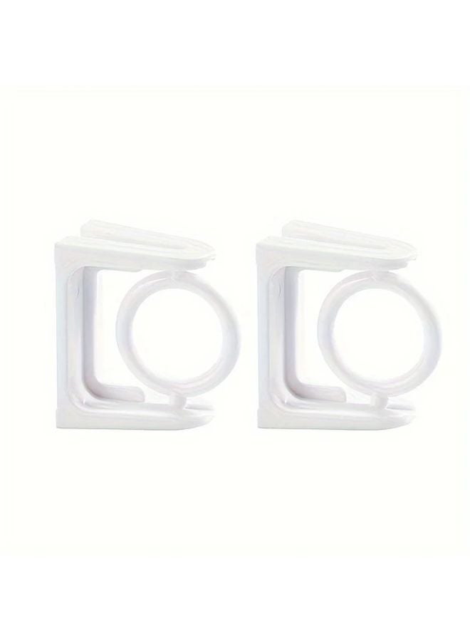 قطعتان حامل ستارة أبيض قابل للدوران 360 درجة بدون حفر، خطاطيف تلسكوبية قابلة للتعديل - Image 1