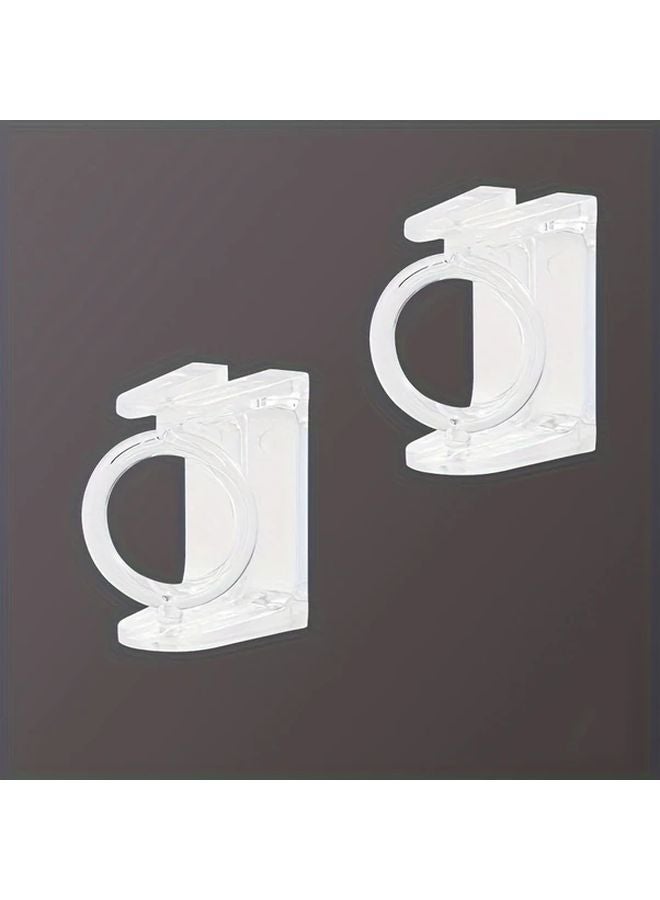 قطعتان حامل ستارة أبيض قابل للدوران 360 درجة بدون حفر، خطاطيف تلسكوبية قابلة للتعديل - Image 5