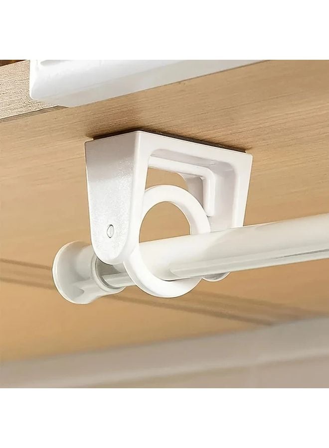 قطعتان حامل ستارة أبيض قابل للدوران 360 درجة بدون حفر، خطاطيف تلسكوبية قابلة للتعديل - Image 3