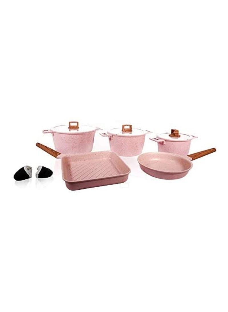 Marble Coating 10-Pieces Cooking Set Pink  - Image 1