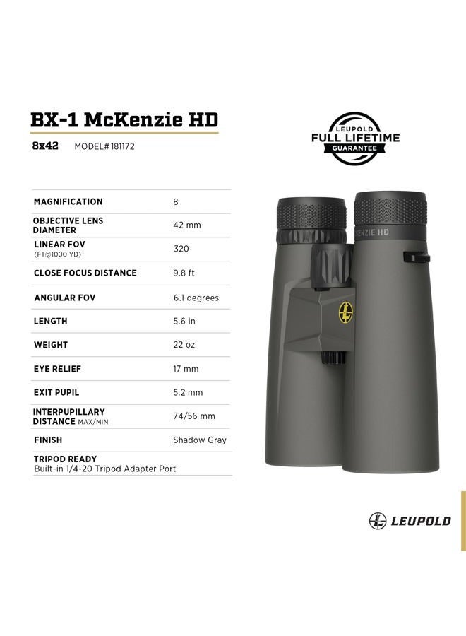 Leupold BX-1 McKenzie HD Binoculars, 8x42mm (181172) - Image 4