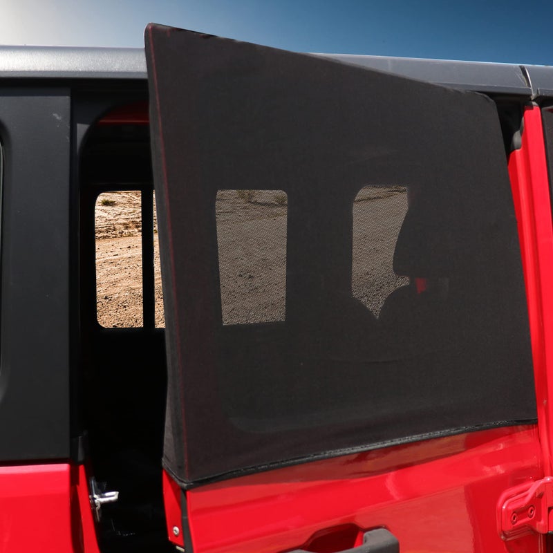 RERPRO Rear Side Window Blackout Sun Shades Screen Curtains Compatible with 20072024 Jeep Wrangler JK JL 4 Door 4XE Gladiator JT Accessories Breathable Mesh Cover for Baby Pets UVPrivacy Protection
