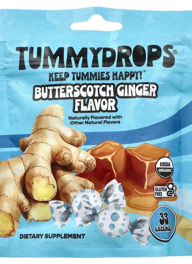 TUMMYDROPS Butterscotch Ginger 33 Lozenges 