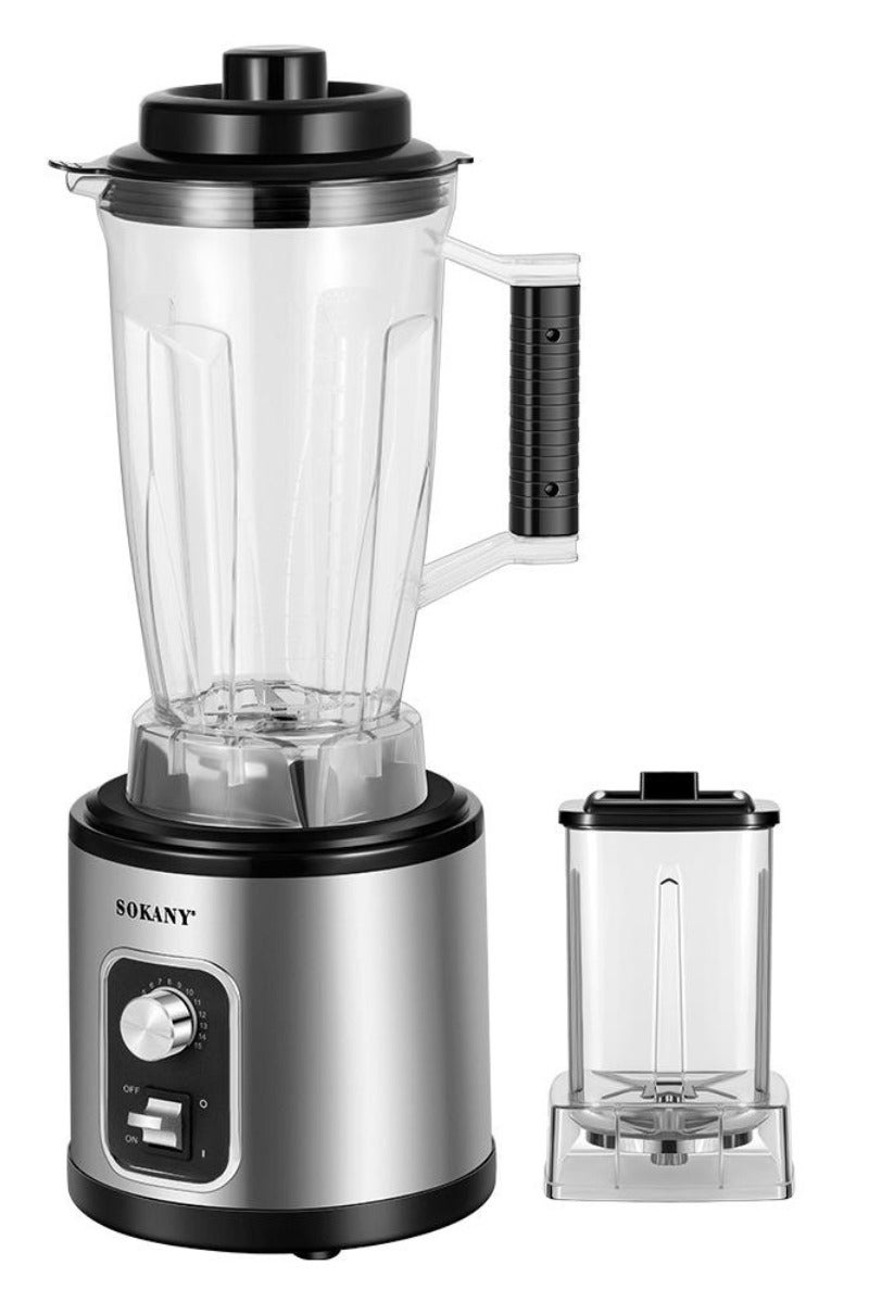 سوكاني خلاط 2 في 1، موتور قوي مع إعدادين للسرعة ووظيفة النبض| أكواب شفافة وغير قابلة للكسر مع شفرات من الفولاذ المقاوم للصدأ، ملحق طاحونة| مثالي لتحضير العصائر، والميلك شيك، وما إلى ذلك وطحن الحبوب، جوز الهند، والمكسرات، وما إلى ذلك. خلاط متعدد الاستخدامات SK-6666 - Image 1