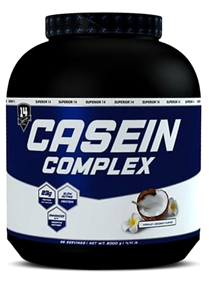 Casein Complex, Vanilla Coconut Flavor, 4.4 LB – Slow-Digesting Protein Powder for Overnight Muscle Recovery & Growth Support