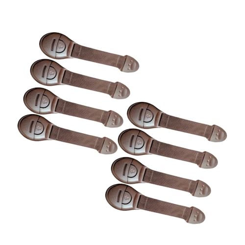 BabySafeHouse Safety Lock for Cabinet, Drawer, Fridge, Cupboard for Child & Infant Safety, Furniture Latch with 3M Adhesive (Pack of 8) (Brown) - Image 1