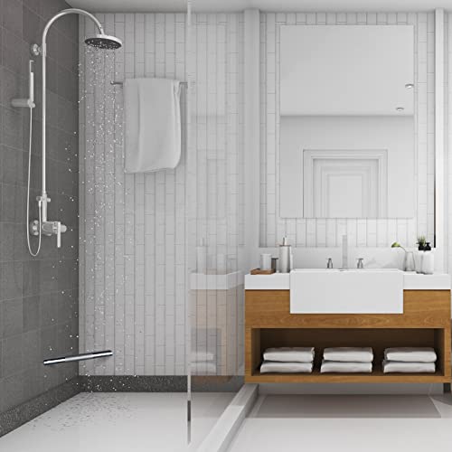 SANLIV Chrome Shower Foot Rest Bar,Corner Shower Foot Rest for Shaving Legs,Wall Mounted Shower Step Foot Stool Anti-Slip Knurled Brass Bar Foot Ledge for Small Bathrooms,Polished Chrome - Image 2