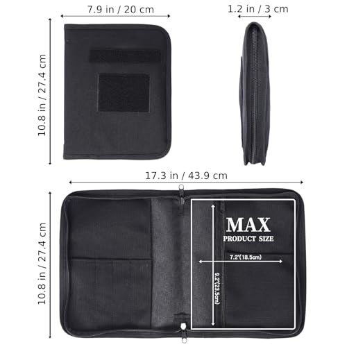 VEPKOIT A5 Binder Cover, Large A5 Notebook Holder and Travelers Notebook Cover with Pouch, Leather Book Cover for Police and Army, 7" x 9" OCP Book Cover with Zippered - Black (Cover Only) - Image 3