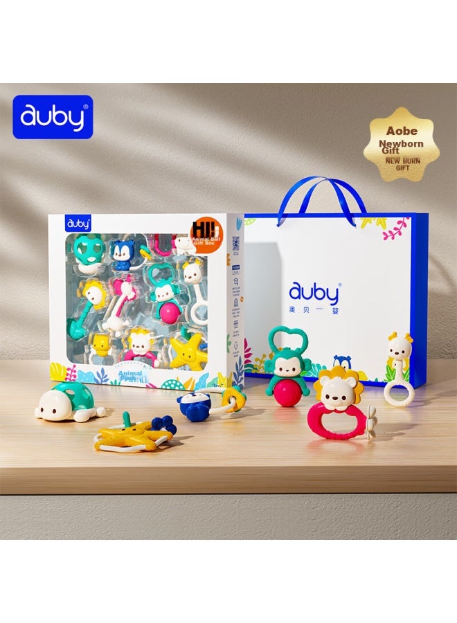 Auby Rattle Gift Box For 0-1 Year Old Infants, Newborn Toy Gift Set, Teether For 0-6 Months, Soothing Full Moon Gift - Image 1