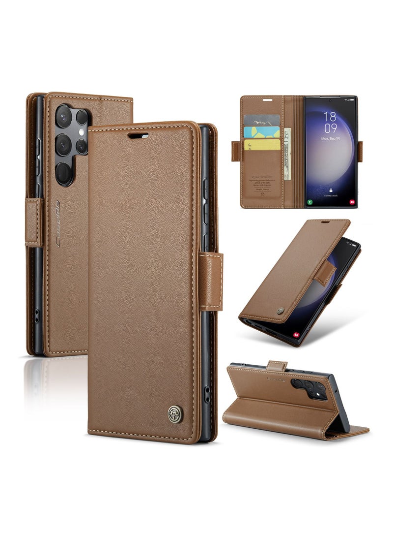 Suteni Flip Cover Card Slots Leather Phone Case for Samsung - Image 3
