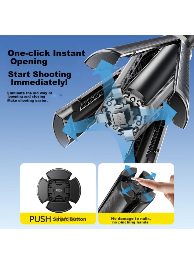 Lingchen 1.8M Single-Lamp Selfie Stick Tripod Extendable Floor Stand Selfie Artifact 360 Degree Rotation Fully Automatic Multi-Function Travel Shooting Anti-Shake Ptz - Image 3