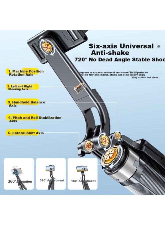 Lingchen 1.8M Single-Lamp Selfie Stick Tripod Extendable Floor Stand Selfie Artifact 360 Degree Rotation Fully Automatic Multi-Function Travel Shooting Anti-Shake Ptz - Image 2