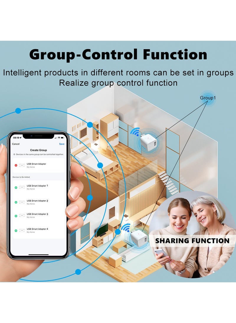 UanTii - Smart Adapter Tuya Wifi USB Adapter Timing Schedule Smart Plug,Works with Smart Life App,Works with Alexa and Google Home;1gang - Image 1
