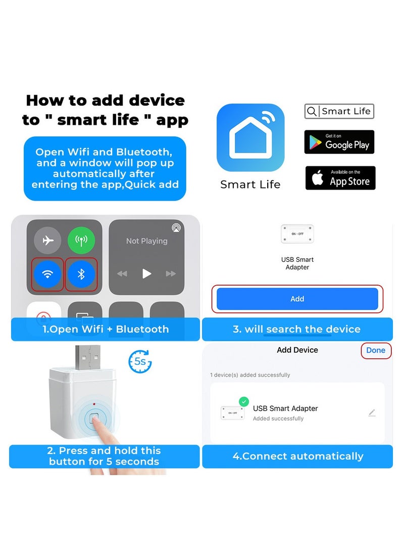 UanTii - Smart Adapter Tuya Wifi USB Adapter Timing Schedule Smart Plug,Works with Smart Life App,Works with Alexa and Google Home;1gang - Image 1
