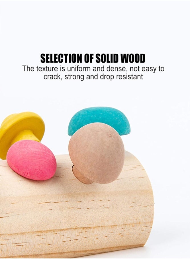 Children Wooden Mushroom Picking Game – Early Education Montessori Toy for Mental Development, Sorting u0026 Fine Motor Skills Training - Image 2