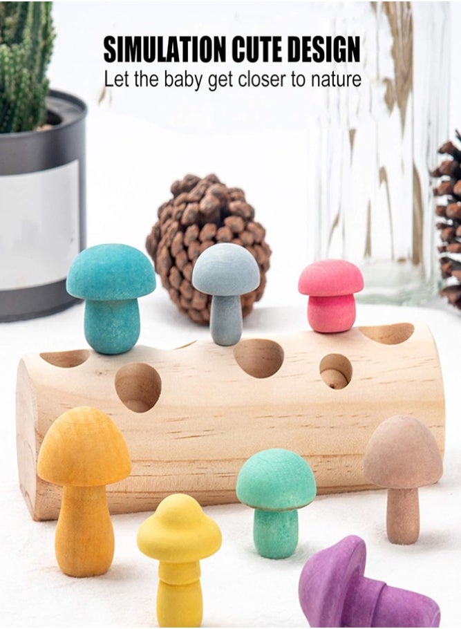 Children Wooden Mushroom Picking Game – Early Education Montessori Toy for Mental Development, Sorting u0026 Fine Motor Skills Training - Image 5