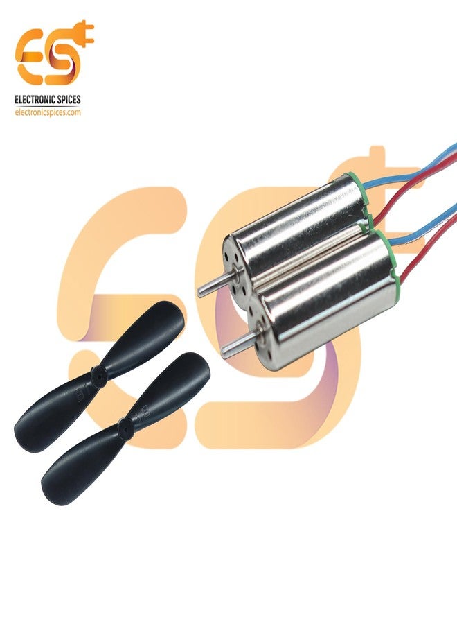 Electronicspices Electronic Spices Metal Dc 3.7V 716 7X16Mm Micro Coreless Motor With Propeller High-Speed Mini Drones (2 Motors + 2 Propellers) - Image 4