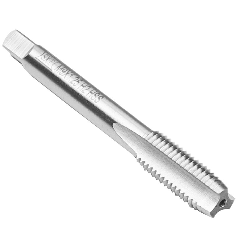 أدوات Utoolmart لخرطوم الماكينات م9 × 125 مم خطوة H2 خيوط يمنى قابلة للتوصيل HSS غير مطلية 3 شفرات مستقيمة أداة حفر DIY 1 قطعة