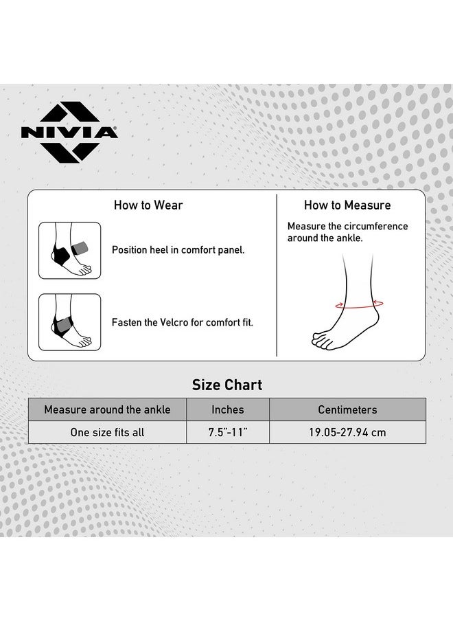 Nivia - Nivia Orthopedic Adjustable Ankle Support for men and women, for gym, for outdoor sports, ankle brace for sports, Pain relief ankle protection guard, Ankle Band, Ankle Compression Socks, Free Size - Image 1