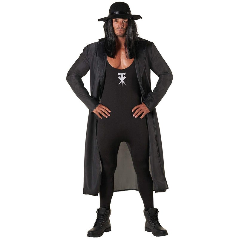 Morph Mens Undertaker Wrestler WWE Fancy Dress Costume Costume - Image 2