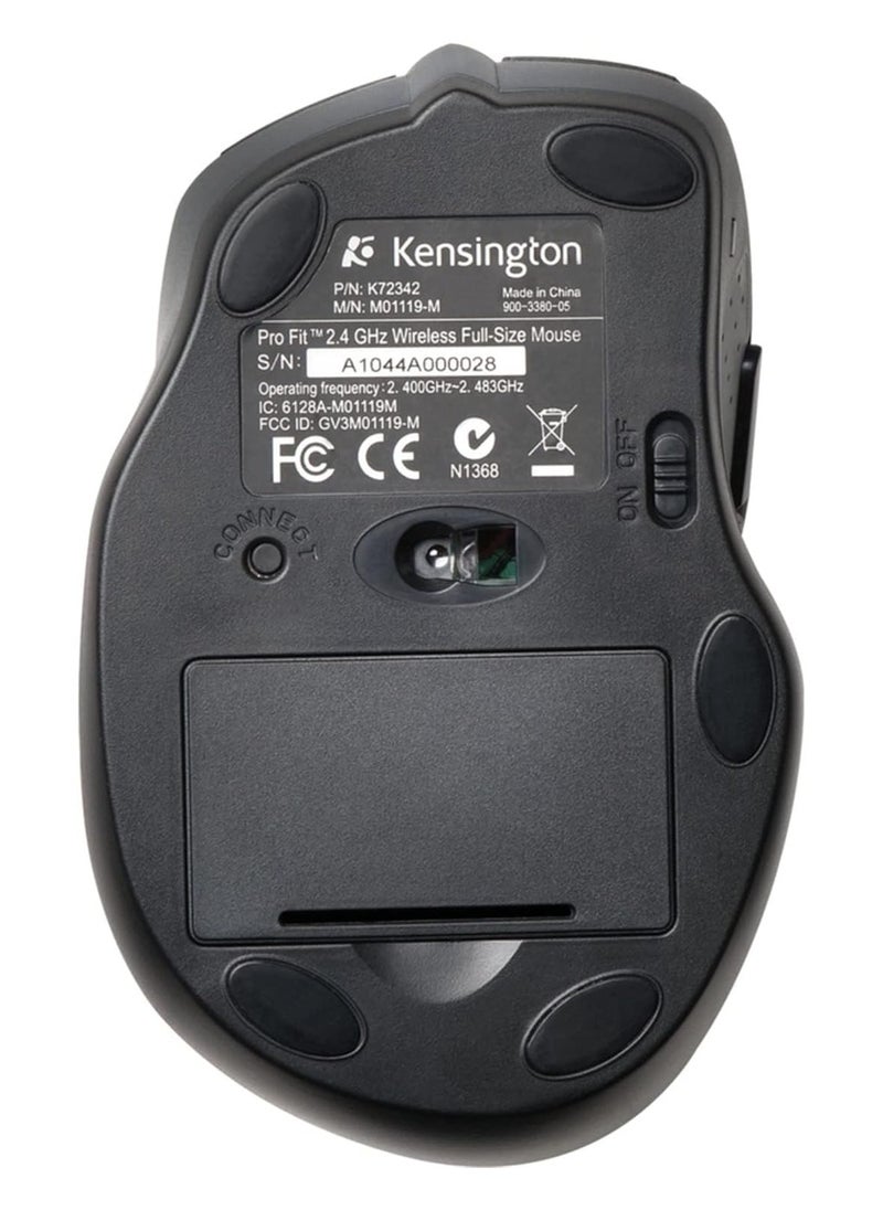 Kensington Pro Fit Ergonomic Full-Size Wireless Mouse Made from 60% Post-Consumer Recycled Content (PCR) Eco-Friendly  - Image 4