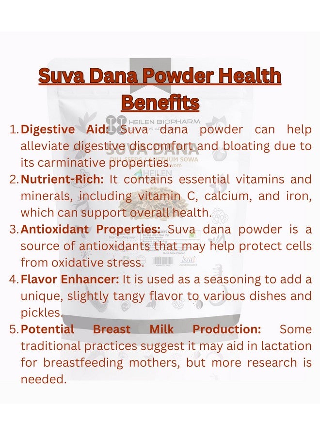 Heilen Biopharm Heilen Biopharm Suva Dana Powder (Dill Seed) For Stomach Health Support - 100 g Pack of 1  - Image 5