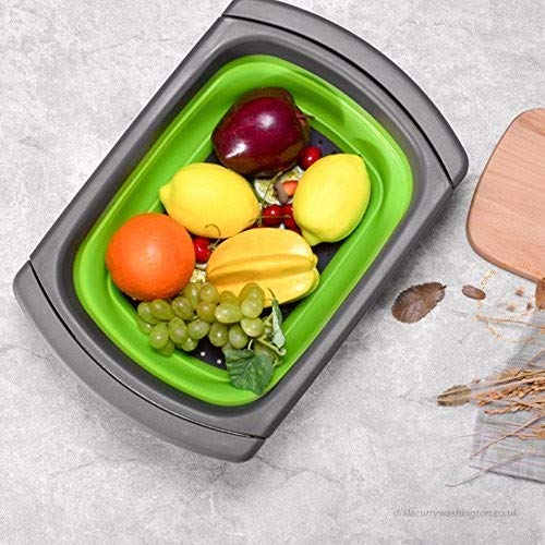 MSA Vegetable Fruit Washer Tray for Home/Kitchen/Restaurant | Food Strainer Tray | Vegetables/Fruits Strainer Basket | Kitchenware Tools | Foldable Food Strainer Tray (Multicolor, 1 PCs) - Image 3