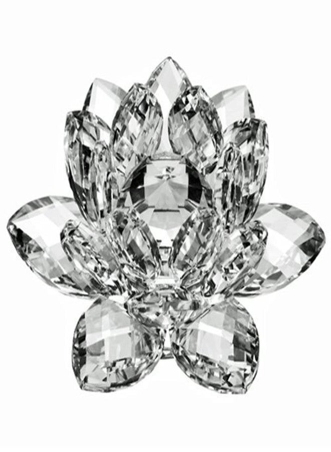 أملونج كريستال زهرة اللوتس الكريستالية الشفافة من أملونج، مقاس 3 بوصات، مع علبة هدايا - Image 1