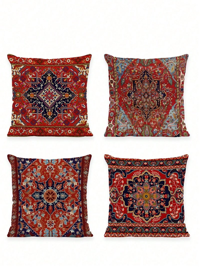 Ramadan Decorations Oriental Geometric Cushion Covers Set Of 4 Pieces 45 × 45 cm Decorative Pillow Covers - Image 2