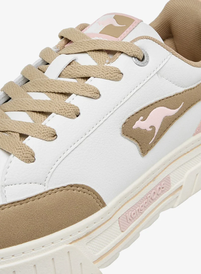 kangaROOS WHITE Women's Panelled Lace-Up Sports Shoes for Women | Best Price UAE