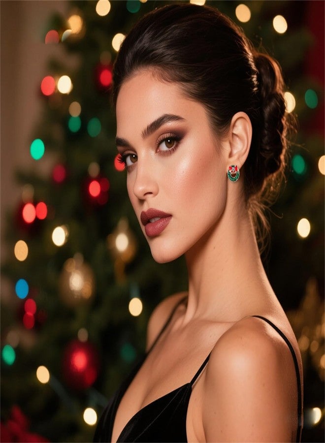 أقراط عيد الميلاد للنساء من RLHRNDE، أقراط مرصعة لطيفة لعيد الميلاد، أقراط على شكل شجرة عيد الميلاد، ندفة ثلج، فيونكة، رجل ثلج، جوارب، بابا نويل، غزال الرنة، جرس، إكسسوارات ملابس، هدايا مجوهرات (12 زوجًا) - Image 5