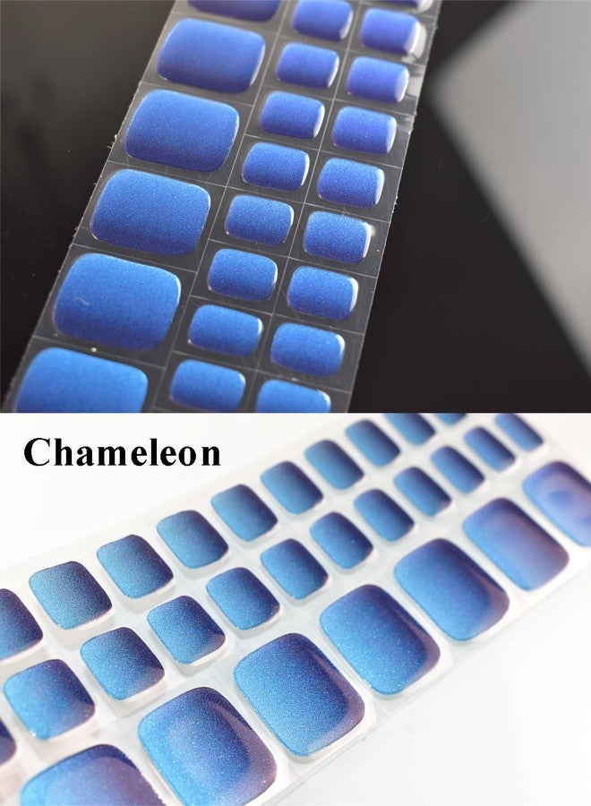 LIFOOST Semi Cured Gel Toenail Strips Blue 34Pcs Toe Nail Wraps - Image 2