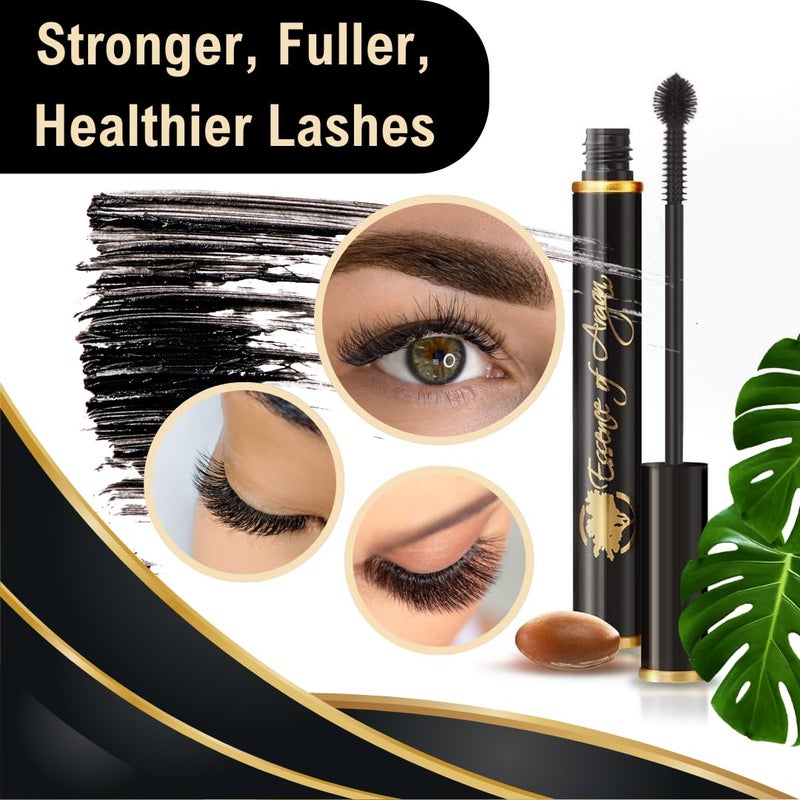 Essence of Argan Lash Conditioner Mascara with 100% Pure Organic ECOCert Argan Oil - Waterproof Black Mascara with Beeswax and Candelilla for More Volume & Longer, Stronger Lashes (0.25 oz) - Image 3