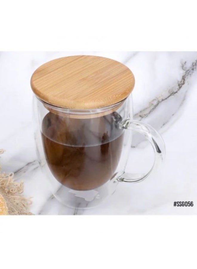 أوكسفورد طقم مج دابل جلاس 300مل غطاء خشب اكسفورد