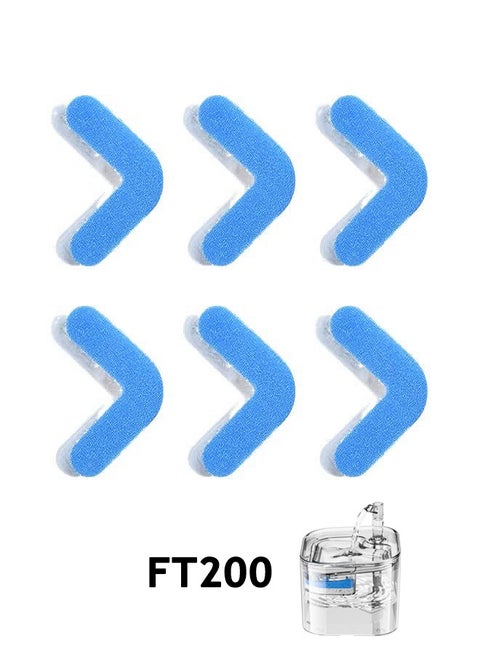 6 Packs Cat Water Fountain Filters for FT200 Filter Element Replacement Activated Carbon Filter for Pet Automatic Drinking Feeder Accessories