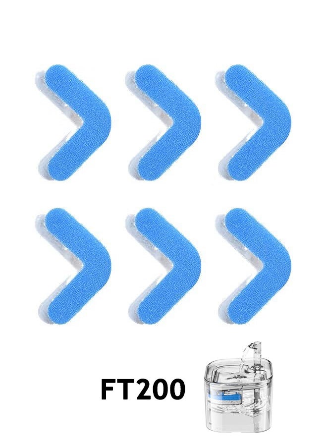 6 Packs Cat Water Fountain Filters for FT200 Filter Element Replacement Activated Carbon Filter for Pet Automatic Drinking Feeder Accessories