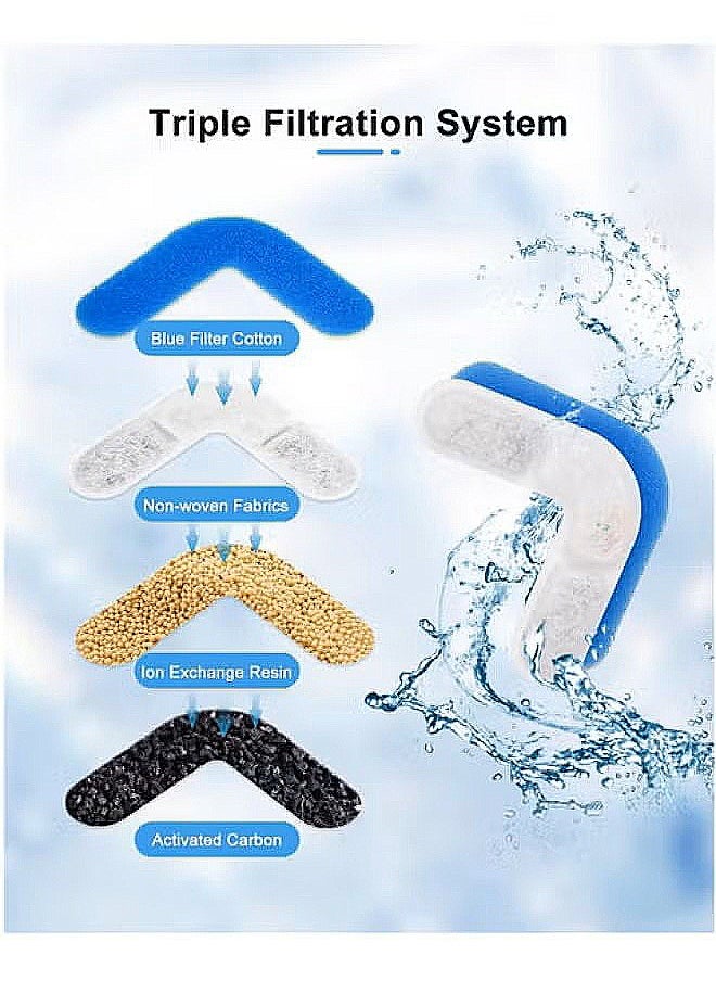 6 Packs Cat Water Fountain Filters for FT200 Filter Element Replacement Activated Carbon Filter for Pet Automatic Drinking Feeder Accessories
