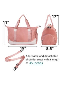 SYOSI Gym Bag for Women, Waterproof Duffel Bag with Wet Pocket and Shoes Compartment, Carry On Weekender Overnight Bag, Lightweight Workout Sport Bag, Crossbody Shoulder Travel Bag for Yoga Dance  - Image 2