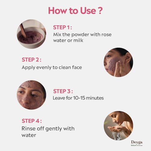 Deyga Rose & Mulethi Skin Brightening Face Pack (100 g) | Lightens Pigmentation | For Glowing, Even-Tone Complexion - Image 4