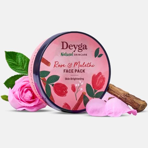 Deyga Rose & Mulethi Skin Brightening Face Pack (100 g) | Lightens Pigmentation | For Glowing, Even-Tone Complexion - Image 1