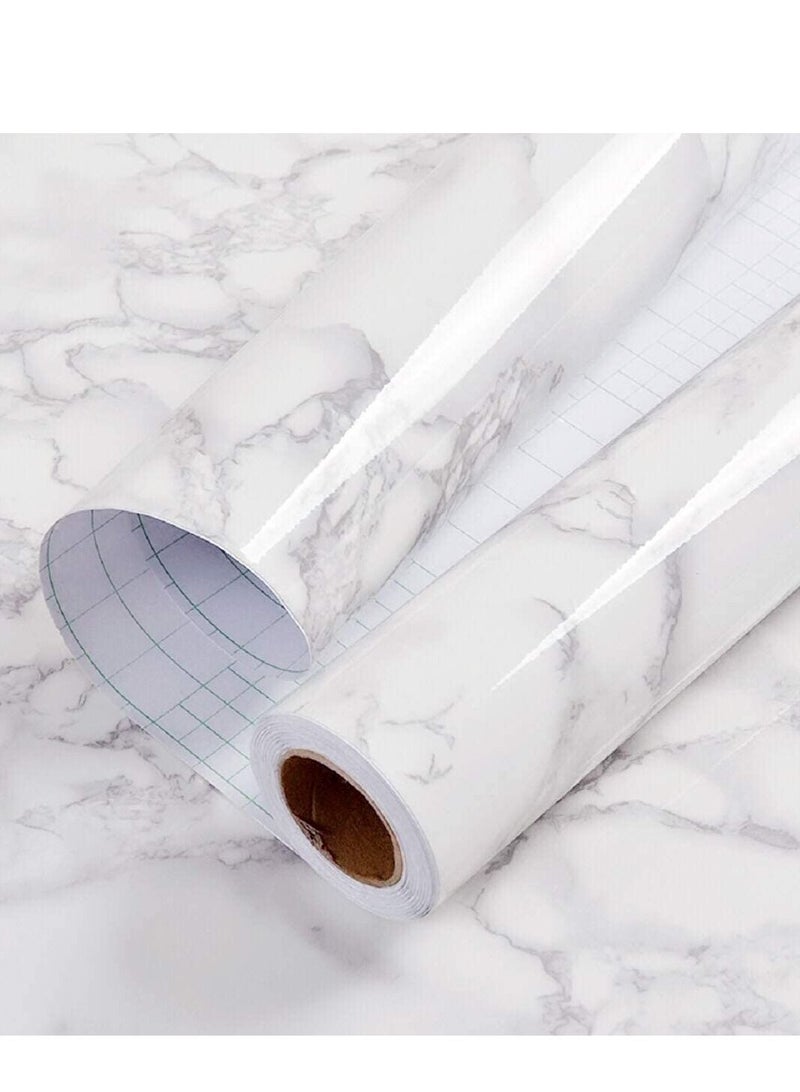 10m Marble Paper Granite Gray/White Wallpaper PVC - Image 4