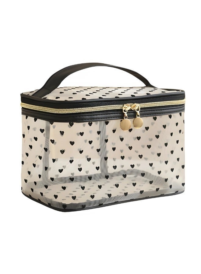 حقائب مكياج بسحاب شبكي، حقيبة مستحضرات تجميل محمولة للسفر مناسبة للمنزل والمكتب - Image 1