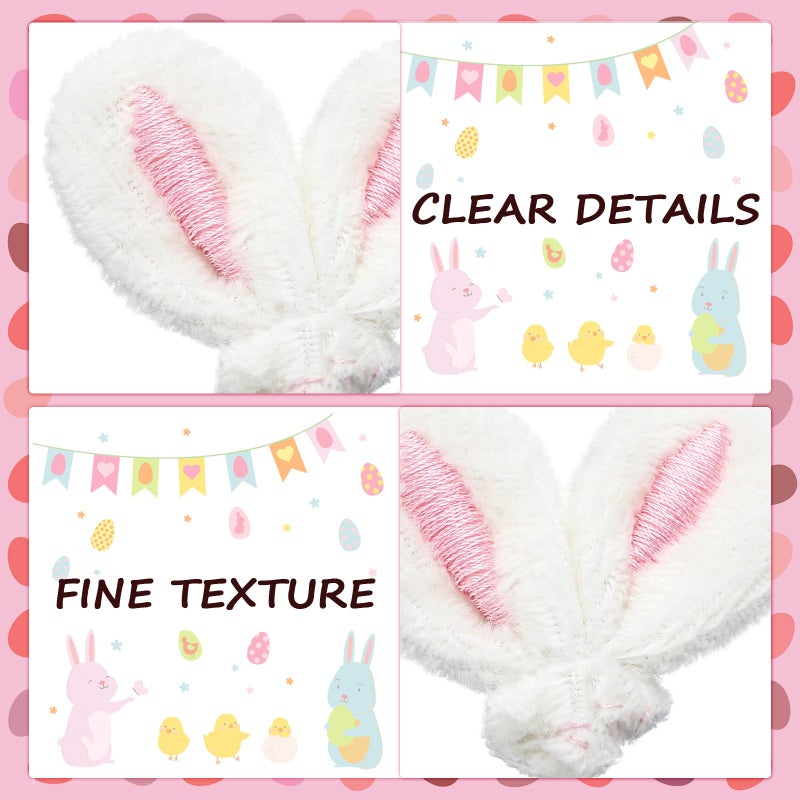 XunYee 50 Pcs Mini Easter Bunny Ears for Crafts Plush Rabbit Ear DIY Headband Hair Clips Hair Ties Accessories Jewelry Making Bunny Doll DIY Craft Party Supplies - Image 4