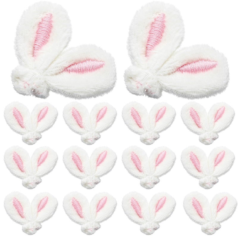 XunYee 50 Pcs Mini Easter Bunny Ears for Crafts Plush Rabbit Ear DIY Headband Hair Clips Hair Ties Accessories Jewelry Making Bunny Doll DIY Craft Party Supplies - Image 1