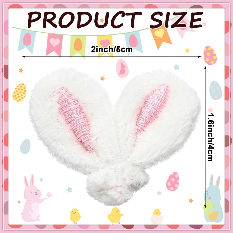 XunYee 50 Pcs Mini Easter Bunny Ears for Crafts Plush Rabbit Ear DIY Headband Hair Clips Hair Ties Accessories Jewelry Making Bunny Doll DIY Craft Party Supplies - Image 2